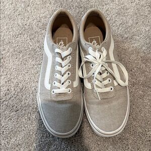 Vans Classic Taupe/tan and White Canvas Sneakers